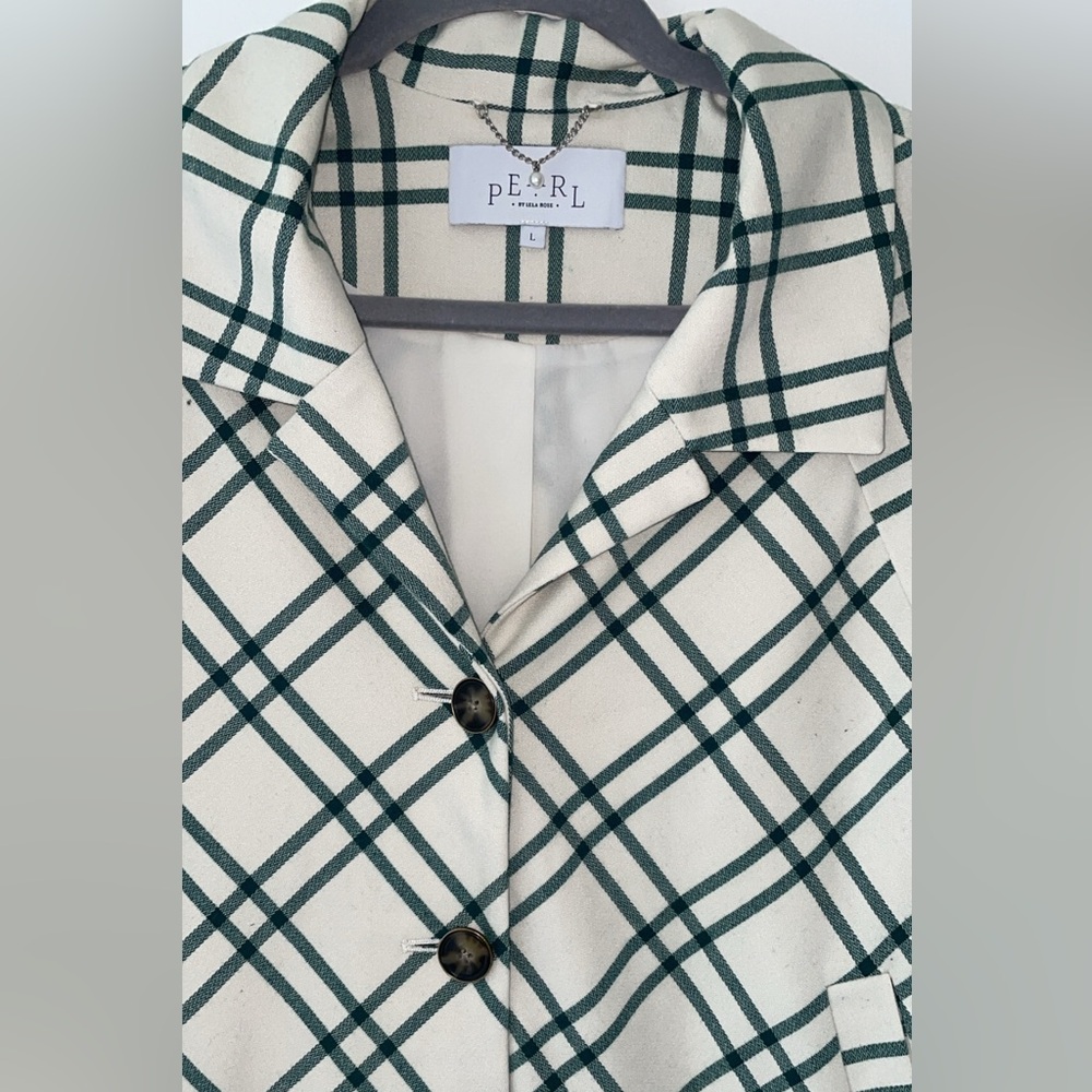 Pearl by Lela Rose Oversize Plaid Jacket L - Picture 4 of 9